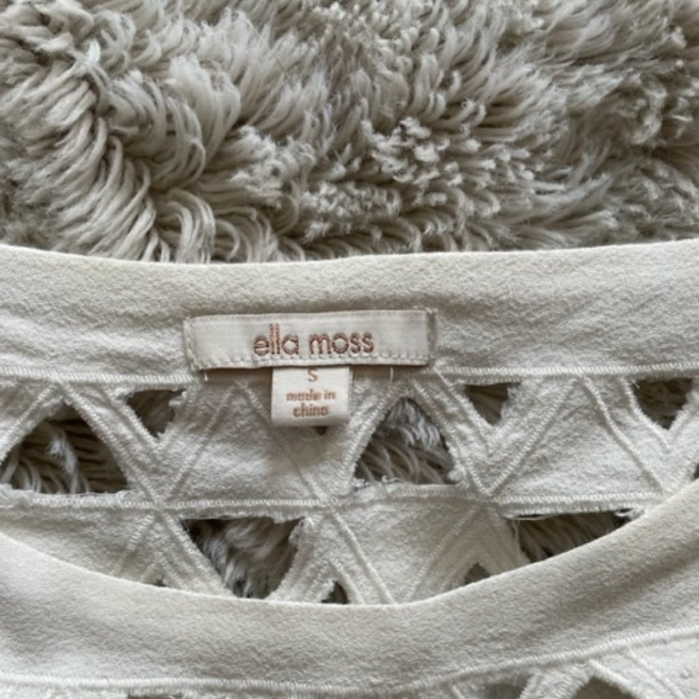 White Ella Moss Shirt with cutouts. So sweet and versitile!